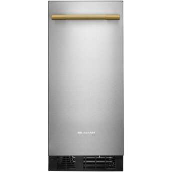 KitchenAid 15 Inch Automatic Clear Ice Maker With 25 Lb Capacity and Built-In Drain Pump: Stainless Steel